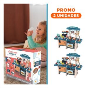 Pack2 Juego Interactivo de Cocina para Infantes con Accesorios y Piezas Variadas