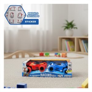 Set 2 Carros Acrobaticos en Caja Rojo y Azul para Ninos Uso Diario Y+Regalo Sticker
