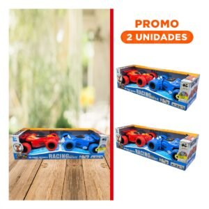 Pack2 Juego 2 Carros Acrobaticos en Caja Rojo y Azul para Ninos en Casa
