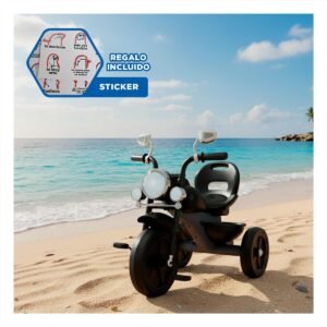 Triciclo de Paseo Azul 70x50cm con Faro frontal para Uso Exterior Y+Regalo Sticker
