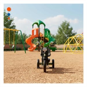 Triciclo Infantil Verde 70x50cm con Faro frontal para Paseos al Aire Libre