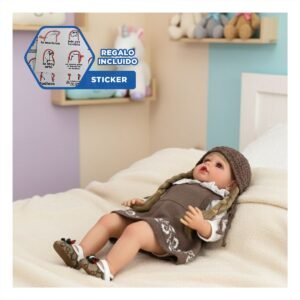 Vestido Tejido Marron para Bebe con Gorro Comodo Estilo Hogar Y+Regalo Sticker