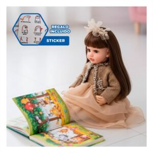 Juguete Yessy 55cm con Atuendo Marron Vestido Capas Tull Estilo Infantil Y+Regalo Sticker