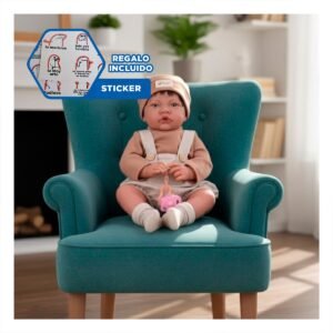 Juguete de Bebe 42cm con Ropa Overol Short Polo Marron para Juego Diario Y+Regalo Sticker