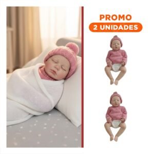 Pack2 Muneca Real con Chompa Tejida y Gorro Rosado Suave para Regalo Hogar Peru