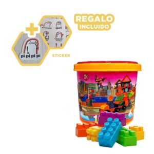Cubos Didacticos Multicolor para Juego Creativo Hogar con Balde Practico Y+Regalo Sticker