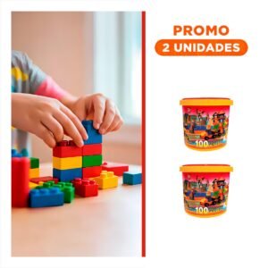 Pack2 Juguete Didactico Multicolor para Juego Creativo Hogar con Balde Resistente