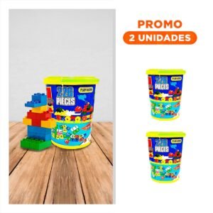 Pack2 Juego Creativo de Construccion Multicolor en Balde para Diversion en Casa