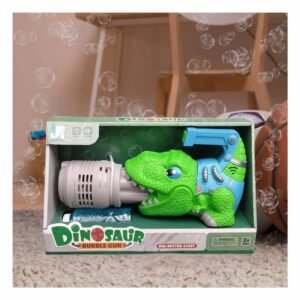 Lanzador de Burbujas Dinosaurio con Luces y Sonido para Diversion en Casa