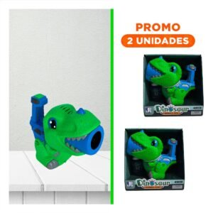 Pack2 Dispensador de Burbujas con Dinosaurio Chico Verde y Azul para Juego Infantil