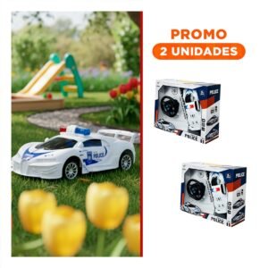 Pack2 Transporte a control remoto policia blanco y azul para juegos dinamicos en casa