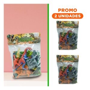 Pack2 Kit de Dinosaurios Mixto con Accesorios para Recreacion Creativa