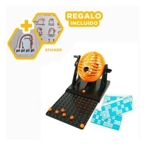 Bingo Lotto Mediano en Empaque Rojo Negro para Diversion en Familia Y+Regalo Sticker