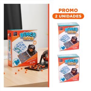 Pack2 Loteria Lotto Mediano en Empaque Rojo Negro para Juego en Familia