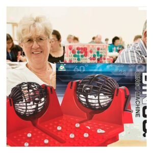 Bingo Machine Rojo para Juegos de Mesa y Sorteos Familiares en Casa
