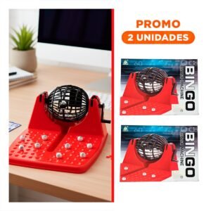 Pack2 Juego de Bingo Machine Rojo para Sorteos y Juegos de Mesa en Casa