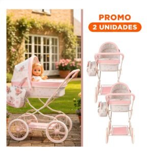 Pack2 Transportador de muneca Koala 42x80x80cm plegable facil de usar Rosado y blanco