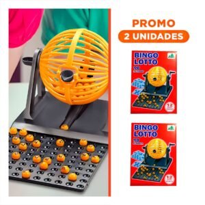 Pack2 Juego de Bingo Lotto 90 Numeros con 12 Cartas Rojo para Diversion Familiar