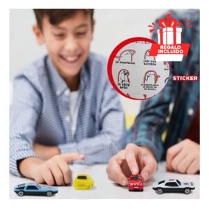Pack Carritos de Metal para Juego Creativo en Casa con Acabado Resistente Y+Regalo Sticker