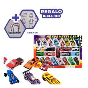 Coches Coleccion de Carritos Metalicos para Juego y Decoracion Hogar Casa Y+Regalo Sticker