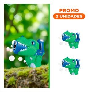 Pack2 Juego de Aire con Burbujas y Dinosaurio Chico para Diversion Familiar