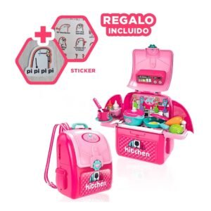Coleccion de Cocina Infantil con Accesorios en Maleta para Niños Y+Regalo Sticker