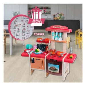 Cocina Infantil con Accesorios para Juego de Imitacion en Hogar Y+Regalo Sticker