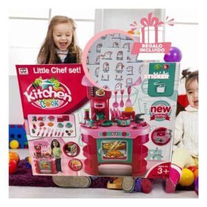 Centro de Cocina Grande con Horno Microondas Ollas y Utensilios para Juego Y+Regalo Sticker