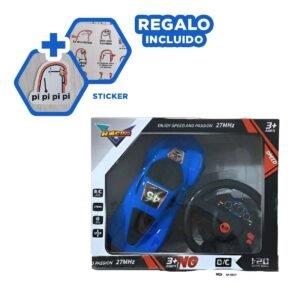 Coche Control Remoto Azul Acabado Moderno para Hogar con Direccion Suave Y+Regalo Sticker