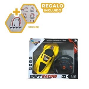 Vehiculo Control Remoto Amarillo para Entretenimiento en Casa Y+Regalo Sticker