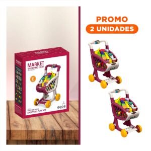 Pack2 Accesorio para Compras Infantil 41 Pzs Guinda con Funcion Musical Integrada