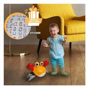 Cangrejo Bailarin Recargable Amarillo con Movimiento Automatico para Diversion Y+Regalo Sticker