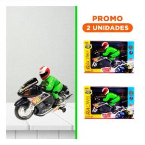 Pack2 Vehiculo de Carrera con Piloto Negro para Juego Infantil de Accion y Velocidad