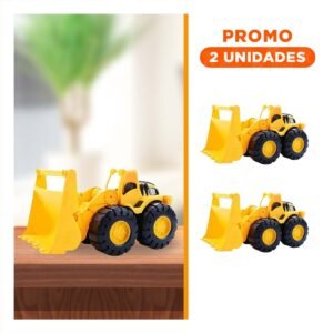 Pack2 Maquina de Construccion Brazo Delantero 19,5x32cm Amarillo para Jugar