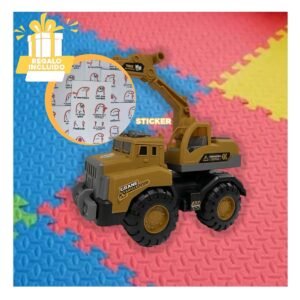 Excavadora Amarilla Brazo Largo Posterior 23x35cm para Diversion Y+Regalo Sticker