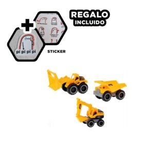 Kit De Carritos De Construccion Para Juego Imaginativo En Casa Y Hogar Y+Regalo Sticker