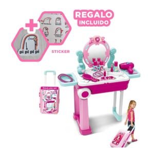 Combo de Belleza Dos en Uno con Maleta con Ruedas para Uso Personal Y+Regalo Sticker
