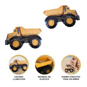 Carro Volquete Amarillo de Juguete en Bolsa para Juego de Construccion Hogar