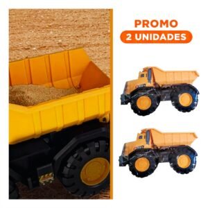 Pack2 Camioneta Volquete Amarillo de Juguete en Bolsa para Construccion