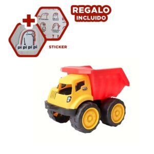 Camioneta Volquete Rojo de Juguete en Bolsa para Diversion Y+Regalo Sticker