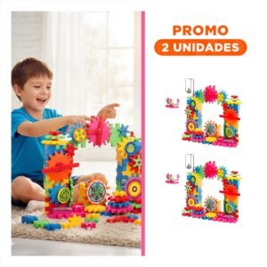 Pack2 Set Educativo de Granaje 108 Piezas para Niños
