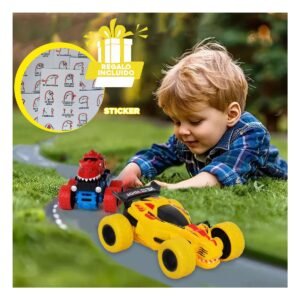 Coche Acrobatico Juguete de Jugueteria para Hogar con Caja Amarillo Casa Y+Regalo Sticker