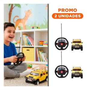 Pack2 Juguete a Control Remoto Tipo Camioneta Amarillo para Juego en Casa y Patio