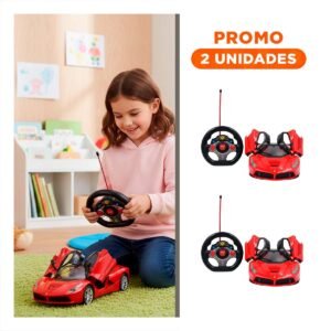 Pack2 Juguete Deportivo a Control Remoto Rojo para Juegos de Casa y Momentos de Diversion