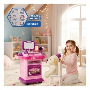 Centro Tocador de Belleza con Maquillaje para Juego Creativo en Casa Y+Regalo Sticker