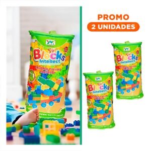 Pack2 Bloques de Construccion Multicolor en Bolsa para Juego Didactico Creativo en Hogar