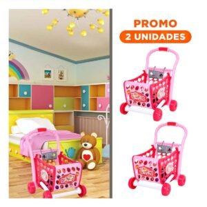 Pack2 Puesto Infantil de Compras 3 en 1 con Luces y Sonido y Accesorios