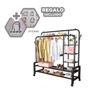 Estante Multifuncional con Separadores y Diseño Moderno Negro Y+Regalo Sticker