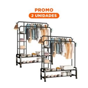 Pack2 Organizador Colgante con 2 Niveles y Compartimentos para Cocina Negro