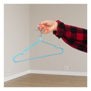 Holder de Ropa para Closet Moderno de Alambre con Plastico 5 Piezas 20x40,5cm Celeste